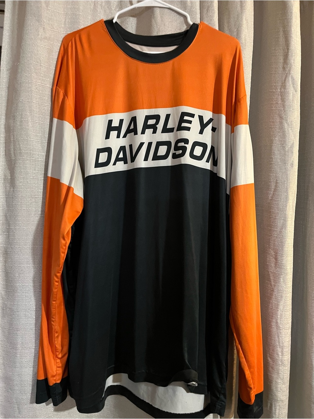Harley-Davidson Orange Black White Long Sleeve Shirt